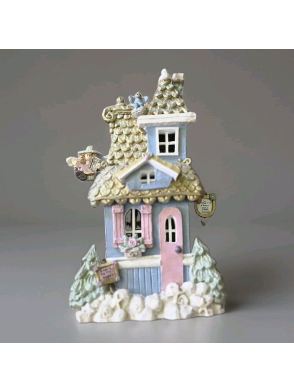 Kurt S Adler Angel Heights Village Light Up Miniature Resin House Figurine READ